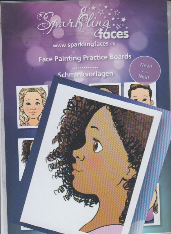 Sparkling Faces Practice Sheet - girl 1 - SOBA - ShowOffs Body Art